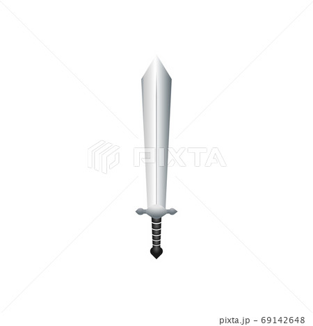An isolated sword on a white background. Fantasy Warrior Silhoue 69142648