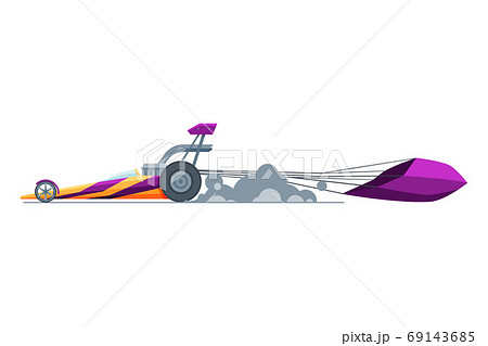 Sport Racing Car, Side View, Fast Motor Racing Bolid Vector Illustration on White Background Sport Racing Car, Side View, Fast Motor Racing Bolid Vector Illustration on White Background 69143685