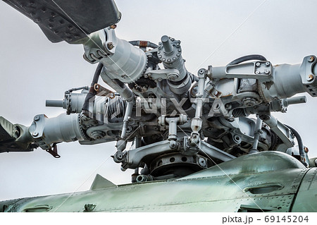 details of the propeller engine and helicopter blades 69145204