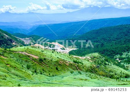 毛無山から望む小串硫黄鉱山跡 69145253