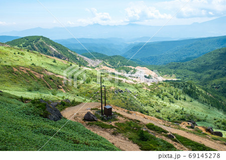 毛無山から望む小串硫黄鉱山跡 毛無山から望む小串硫黄鉱山跡 69145278