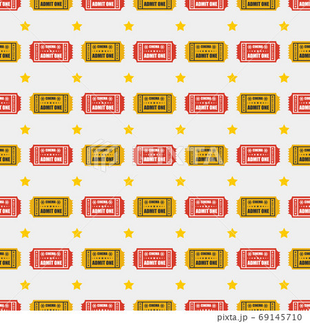 Cinema ticket seamless pattern. Movie digital paper. Art texture. 69145710
