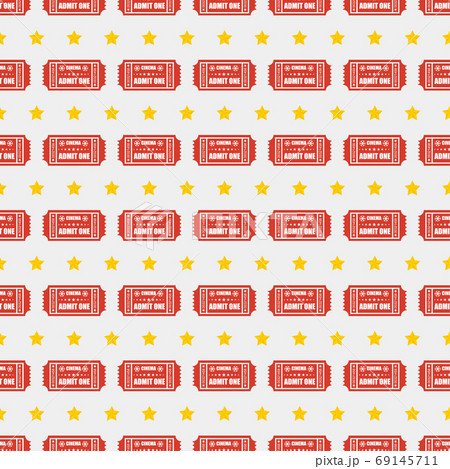 Cinema ticket seamless pattern. Movie digital paper. Art texture. Cinema ticket seamless pattern. Movie digital paper. Art texture. 69145711
