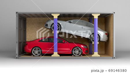 delivery of cars from auctions Cars loaded into a shipping conta 69146380