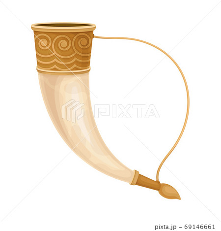 Animal Horn for Wine as Georgia Country Attribute Vector Illustration Animal Horn for Wine as Georgia Country Attribute Vector Illustration 69146661