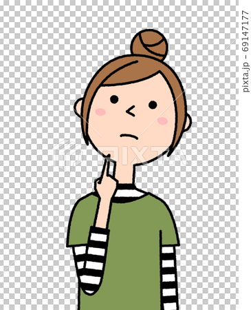 Young woman thinking 69147177