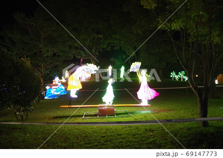 韓国　晋州南江流灯祭　晋州城 69147773