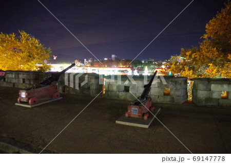 韓国　晋州南江流灯祭　晋州城 69147778