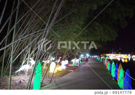 韓国　晋州南江流灯祭　晋州城 69147779