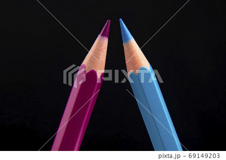 Colored pencils for drawing on a dark background. Education and Colored pencils for drawing on a dark background. Education and 69149203