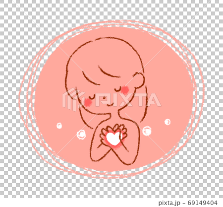 手描き風　微笑む女性 69149404