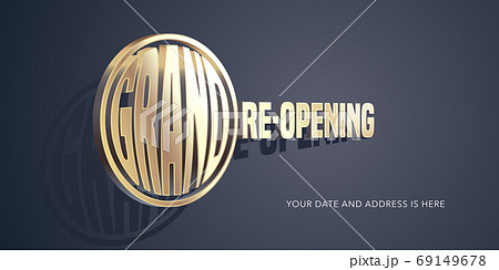 Grand opening or re opening vector illustration, banner. 69149678