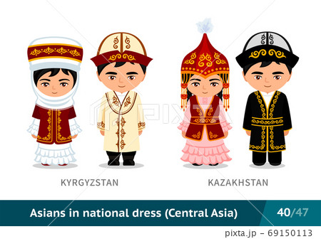 Kyrgyzstan, Kazakhstan. Men and women in national dress. Kyrgyzstan, Kazakhstan. Men and women in national dress. 69150113