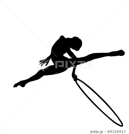 artistic gymnastics girl with hoop 69150417