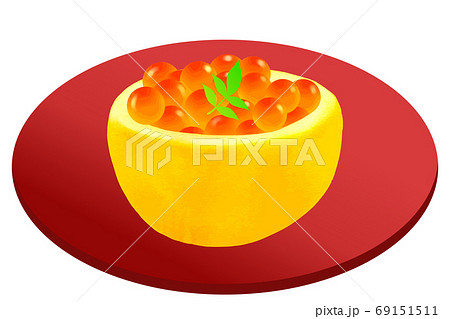 いくら おせちのイラスト素材