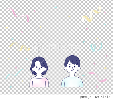 Man and woman and confetti 69151612