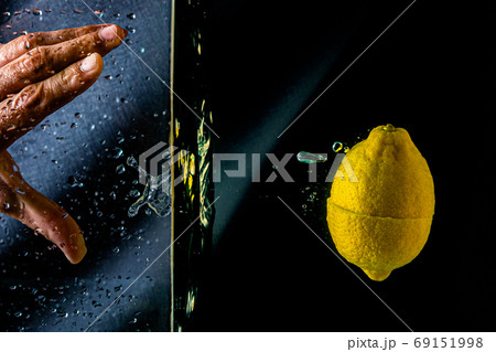 close-up. object shooting. lemon in water close-up. object shooting. lemon in water 69151998