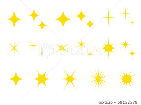 輝くキラキラ星のイラスト素材 輝くキラキラ星のイラスト素材