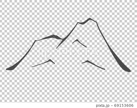 Silhouette Design Style Pen Pen Style Mountain Stock Illustration