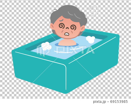 お風呂でのぼせる高齢女性 69153985
