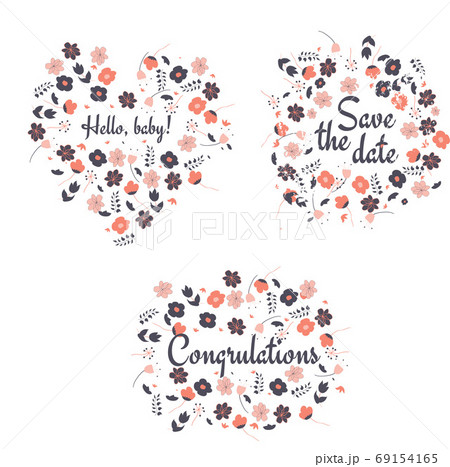 Set of three labels with flowers, vector illustration 69154165