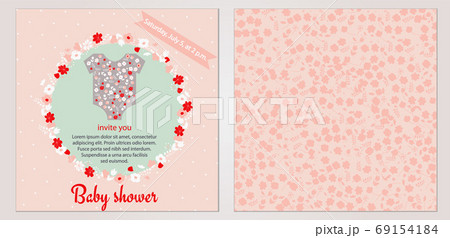 Baby shower with body and flowers, vector illustration 69154184
