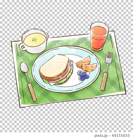 Meals with fruits and potatoes in Sandwich 69155033