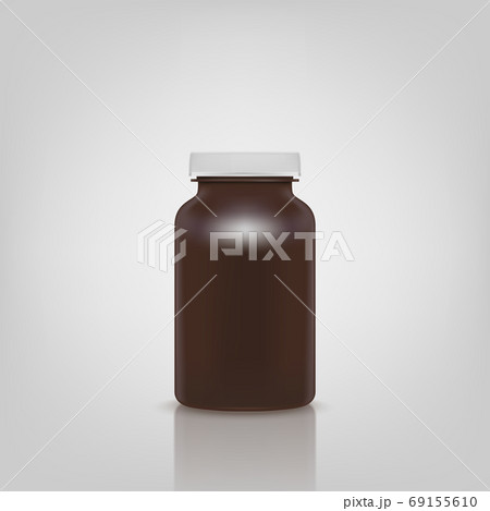 Blank brown pills container without label isolated on white background. Vector illustration Blank brown pills container without label isolated on white background. Vector illustration 69155610