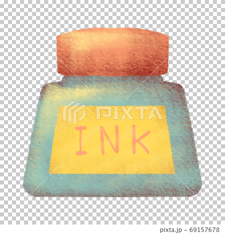 Ink bottle drawn in pastel 69157678