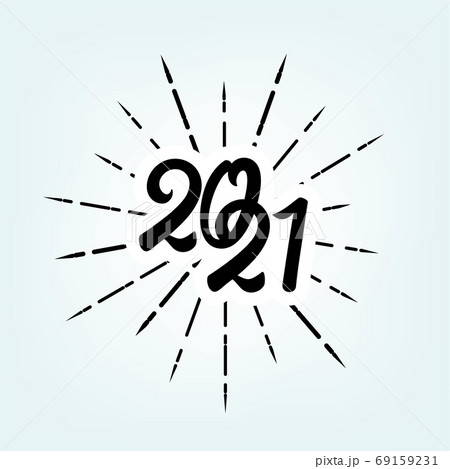 2021 Happy New Year vintage lettering text 2021 Happy New Year vintage lettering text 69159231