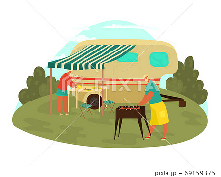 Grandparents traveling, family on picnic, woman. man on travel, happy people on vacation, design cartoon style vector illustration Grandparents traveling, family on picnic, woman. man on travel, happy people on vacation, design cartoon style vector illustration 69159375