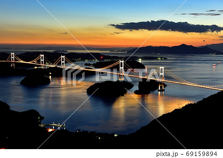 来島海峡大橋の夜景 69159894
