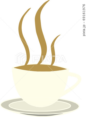 湯気が立ち上るシンプルなコーヒーカップのイラストのイラスト素材