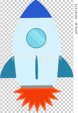 Illustration Of A Simple And Cute Flying Rocket Stock Illustration