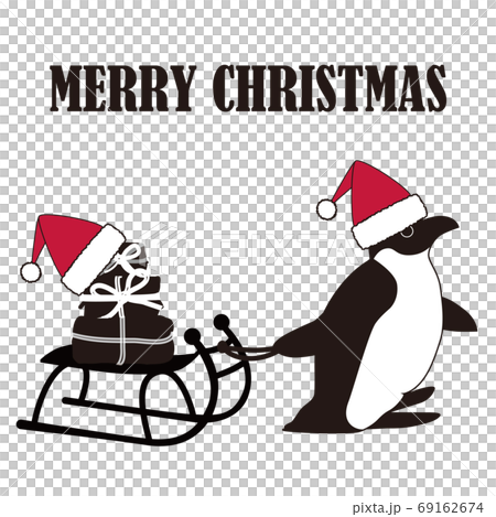 ペンギンのクリスマス ペンギンサンタのイラスト素材 [69162674] - PIXTA