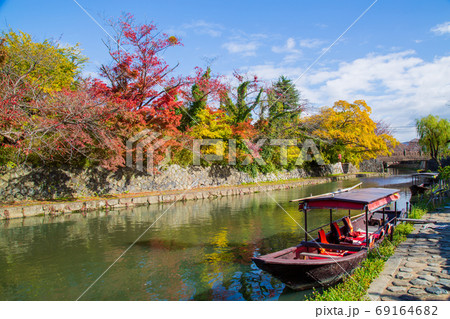 滋賀県近江八幡市　八丁堀の紅葉 69164682