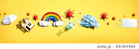 Coronavirus and Covid-19 theme objects 69164966