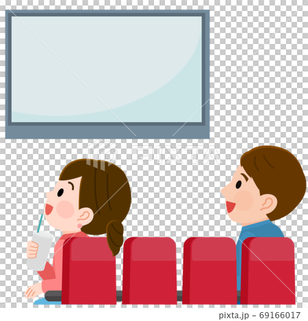 Illustration Of Men And Women Watching Movies Stock Illustration