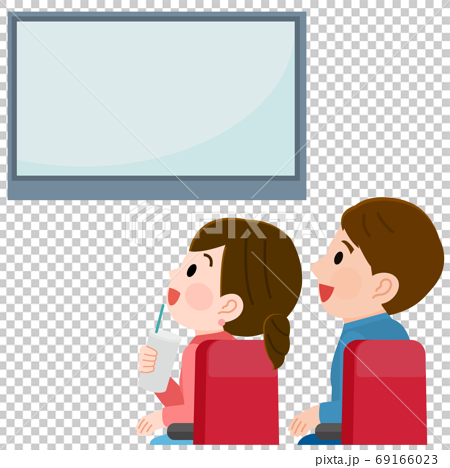 Illustration Of Men And Women Watching Movies Stock Illustration