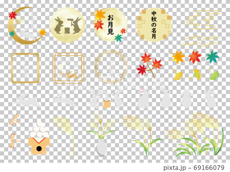 15th night _ moon watching illustration set 69166079