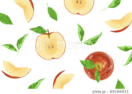 いろんな形のりんごのイラストのイラスト素材