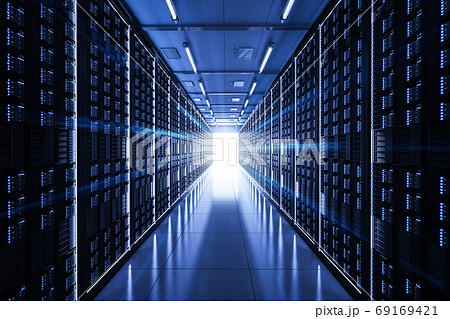 Server room with server tower Server room with server tower 69169421