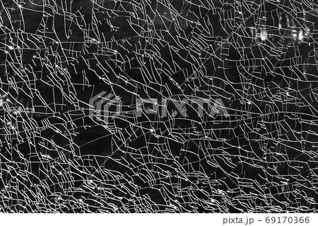 Cracked glass black and white monochrome background 69170366