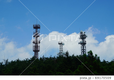 兵庫 神戸 六甲山 電波塔(裏六甲、夏) 兵庫 神戸 六甲山 電波塔(裏六甲、夏) 69170509