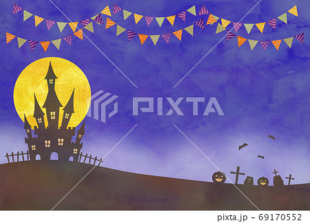 ハロウィンの夜 水彩風 ハロウィンの夜 水彩風 69170552