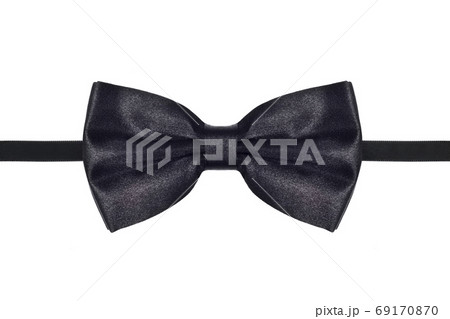Black bow tie close up isolated on white background 69170870
