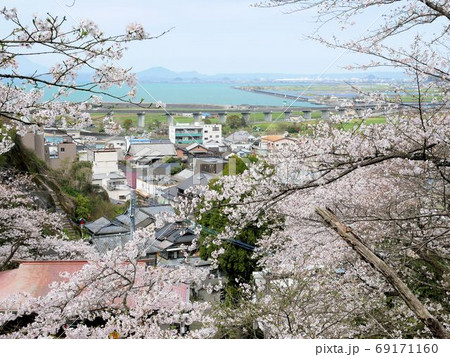 熊本の春景色　日奈久温泉と八代海　（熊本県八代市） 69171160