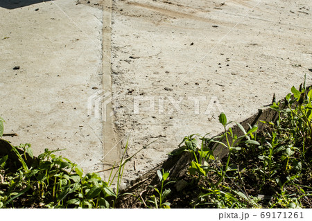 An expantion joint corner of concrete basement close up view An expantion joint corner of concrete basement close up view 69171261