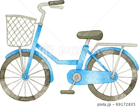 青い自転車のイラスト素材