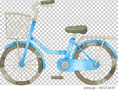 青い自転車のイラスト素材